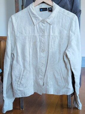 Relativity Cream Linen Button Jacket